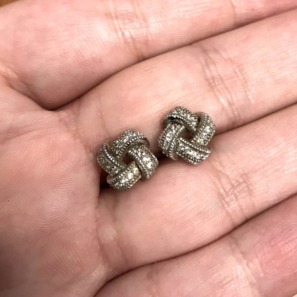 Silver Knot Stud Earrings